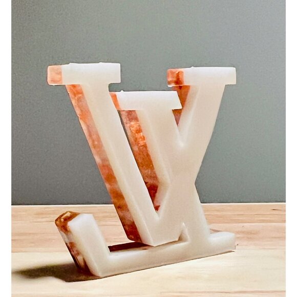 Resin Letter "LV" Decor With Foil Accents Handmade Unique Glossy Finish Home Or - Picture 4 of 6